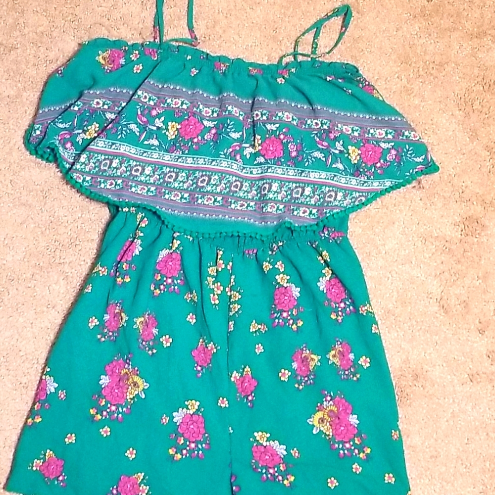 Green multipattern Romper